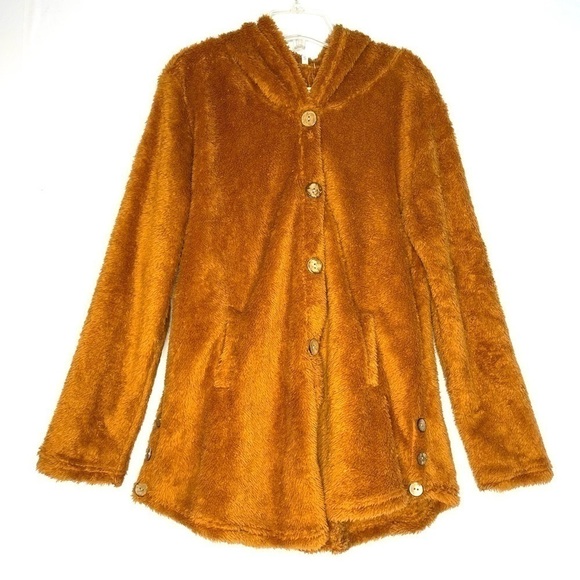 𝅺new Camisa Brown Faux Fur Lightweight Hooded Jacket US S - Picture 1 of 6